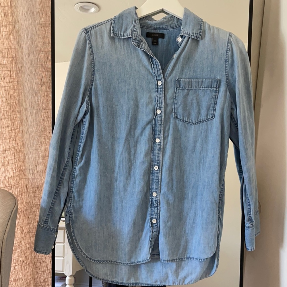 J. Crew Light Wash Denim Button-Up Shirt
